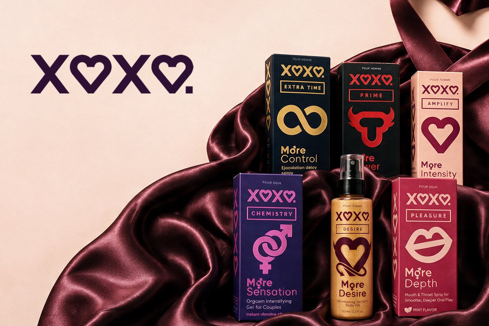 XOXO · Sexual wellness, built from the name outward